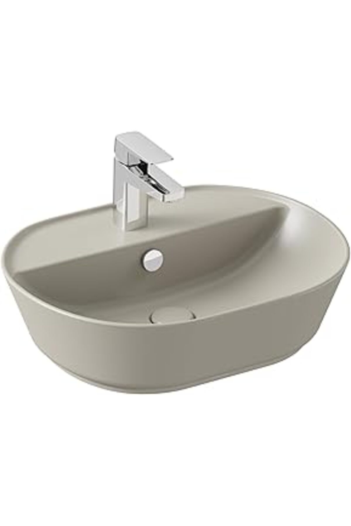 karadağsb Vitra Geo 7428B020-0001 Oval Çanak Lavabo 55 Cm, Mat Bej