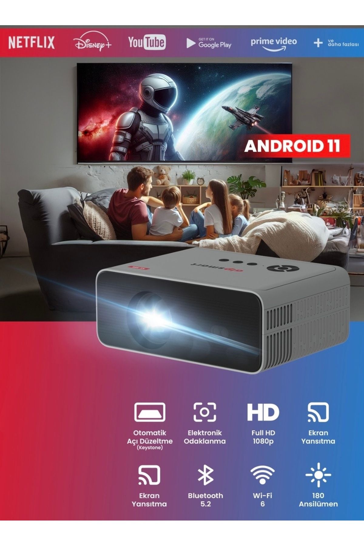 FS1PRO TEKNOLOJI ANDROİD PROJEKSİYON TV BOX ALPSMART - SİNAMA TV & HEDİYE IPTV