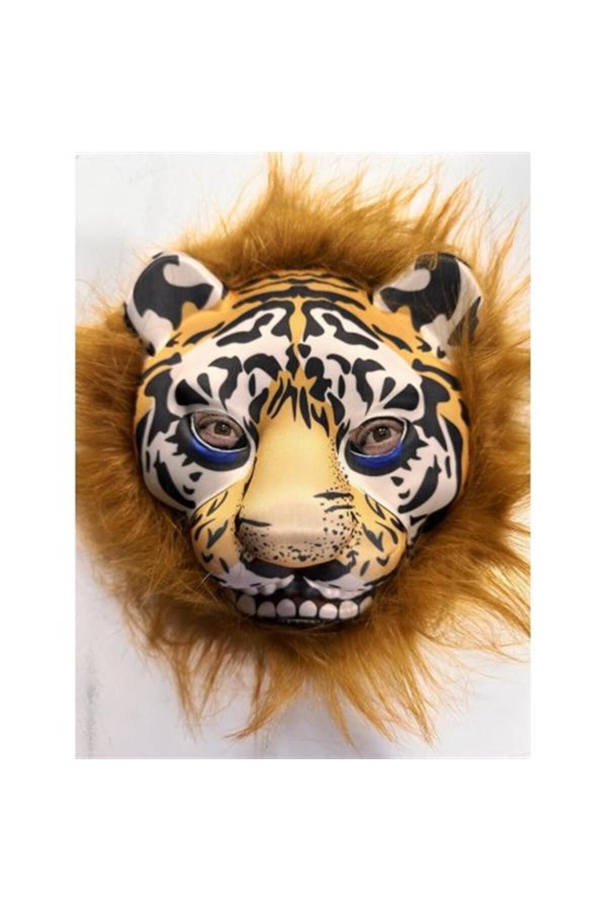 feifei Kahverengi Yeleli Saçlı Peluş Aslan Maskesi Mega Peluş 23 No