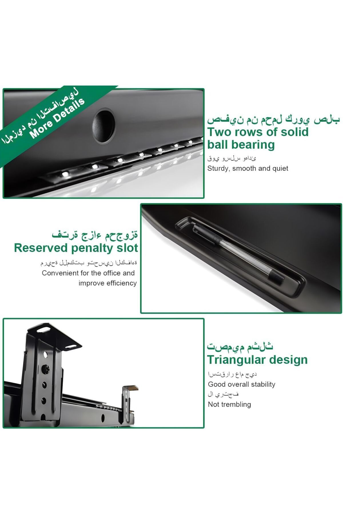 erorex-حامل لوحة مفاتيح وفأرة أسفل المكتب مع لوحة مفاتيح قابلة للدوران 360 درجة، منصة ماوس قابلة للسحب بشكل مريح 3