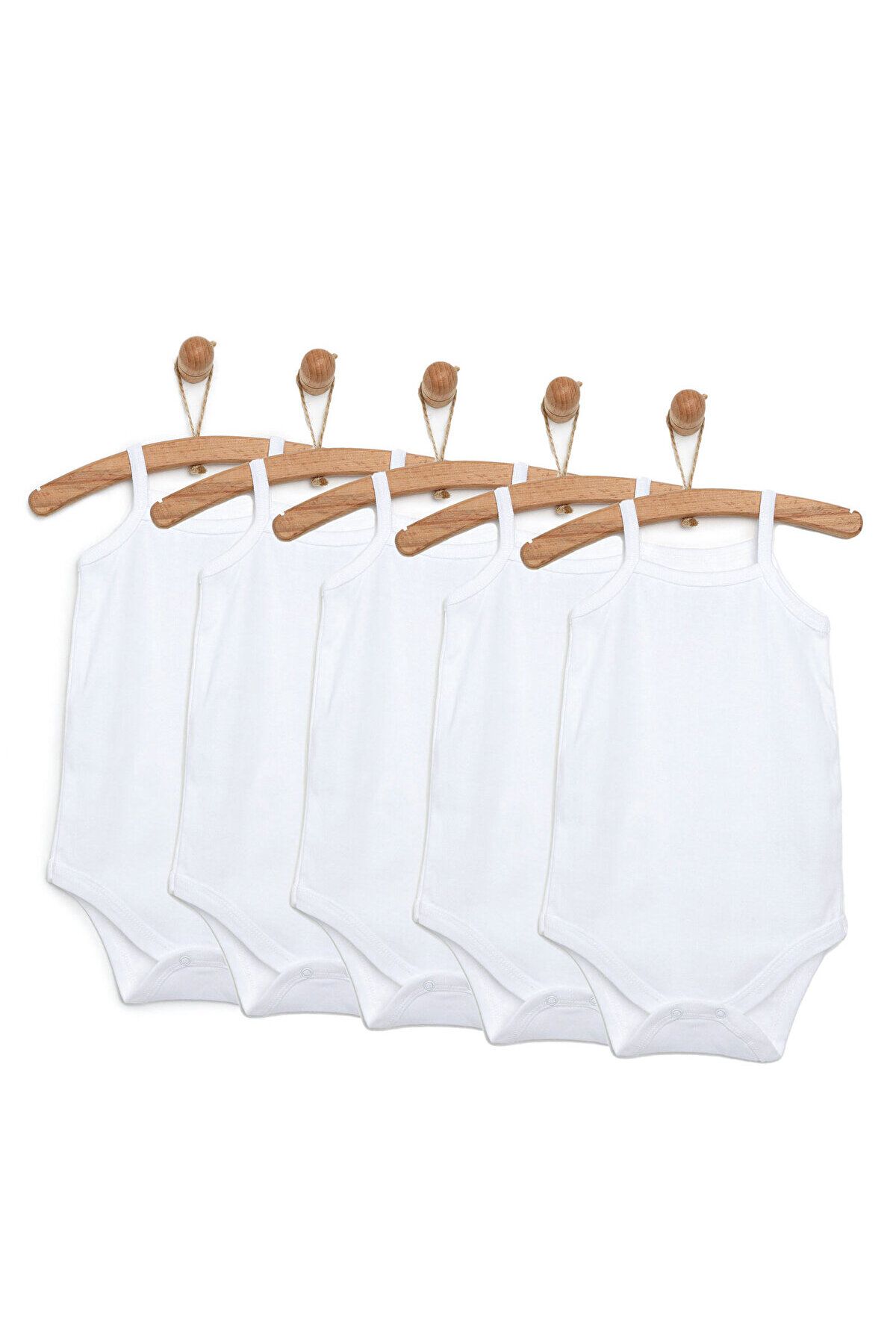 ebebek Hello Baby HelloBaby 5li Beyaz Body İp Askılı Unisex