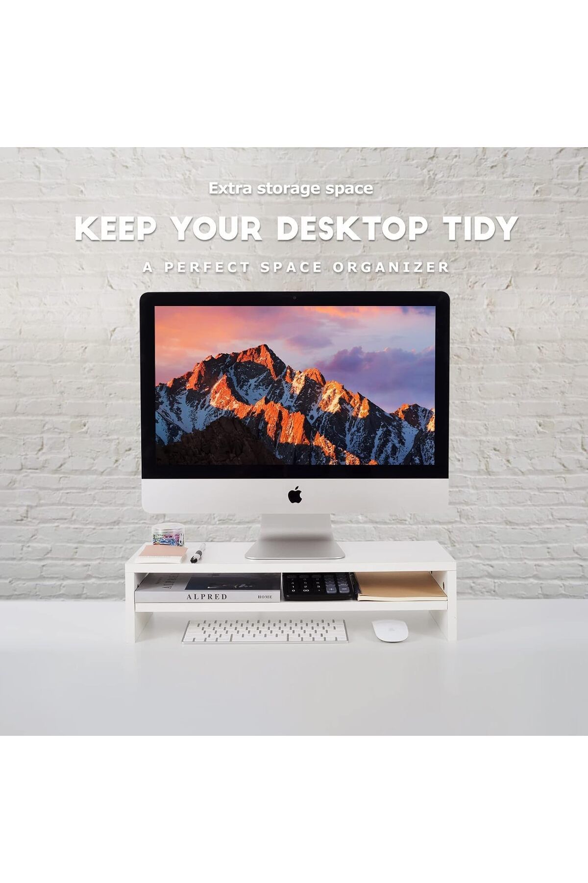 erorex-Monitor Stand Riser 2 Tiers Screen Stand For Laptop Computertvpcrinter Multifunctional Desktop 2