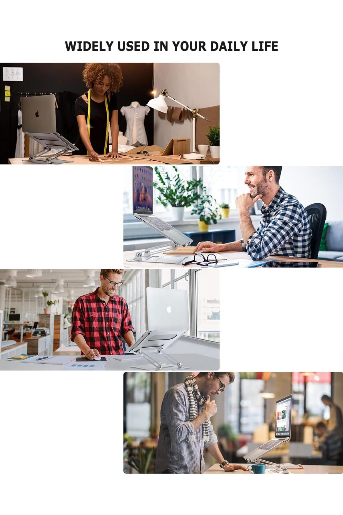 erorex-حامل كمبيوتر محمول، حامل كمبيوتر للمكتب، حامل كمبيوتر محمول، حامل تبريد للكمبيوتر المحمول، مصنوع من الألومنيوم، محمول 5