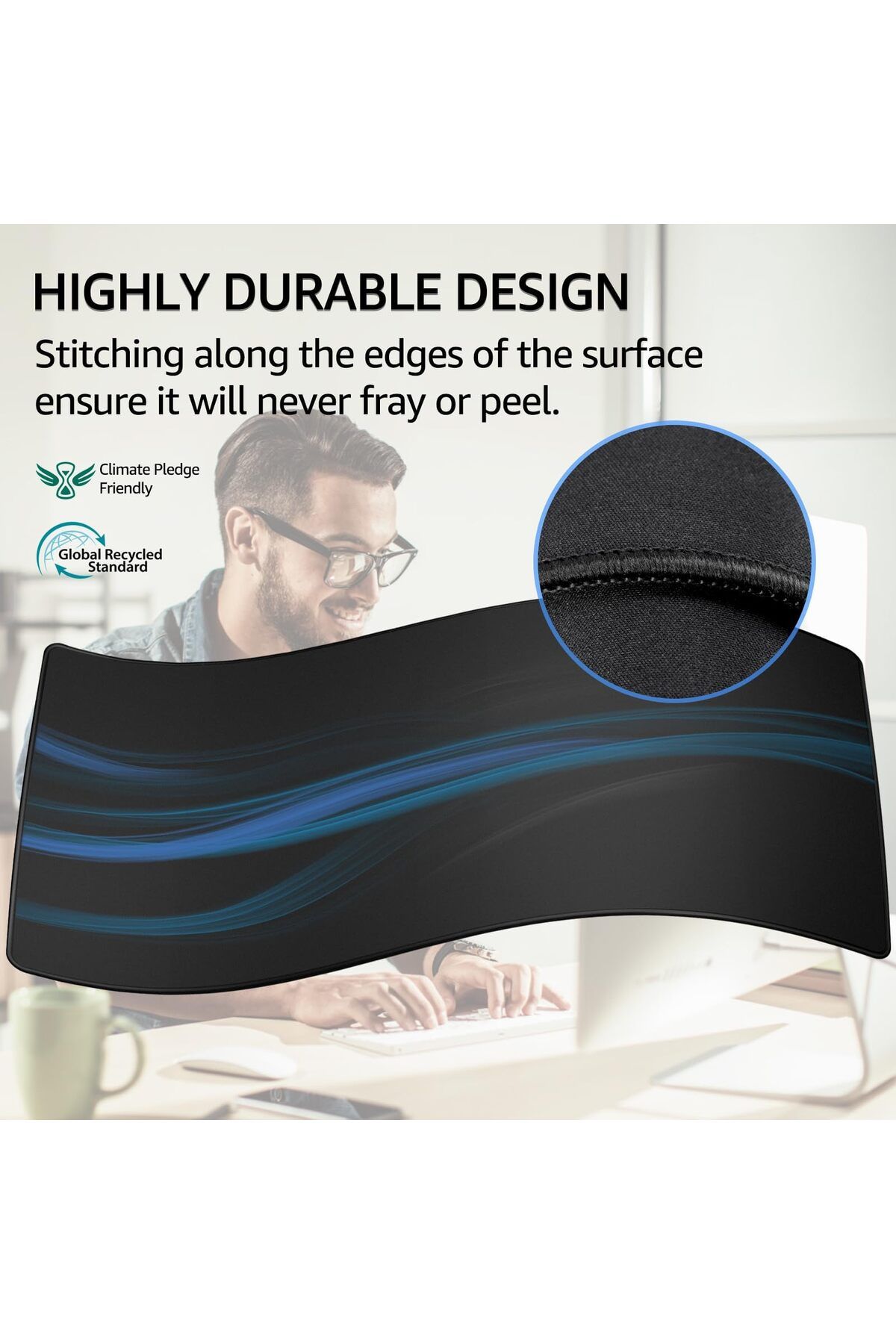 erorex-Large Gaming Mouse Pad With Superior Micro Weave Cloth Extended Desk Mousepad With Stitched Edges 3
