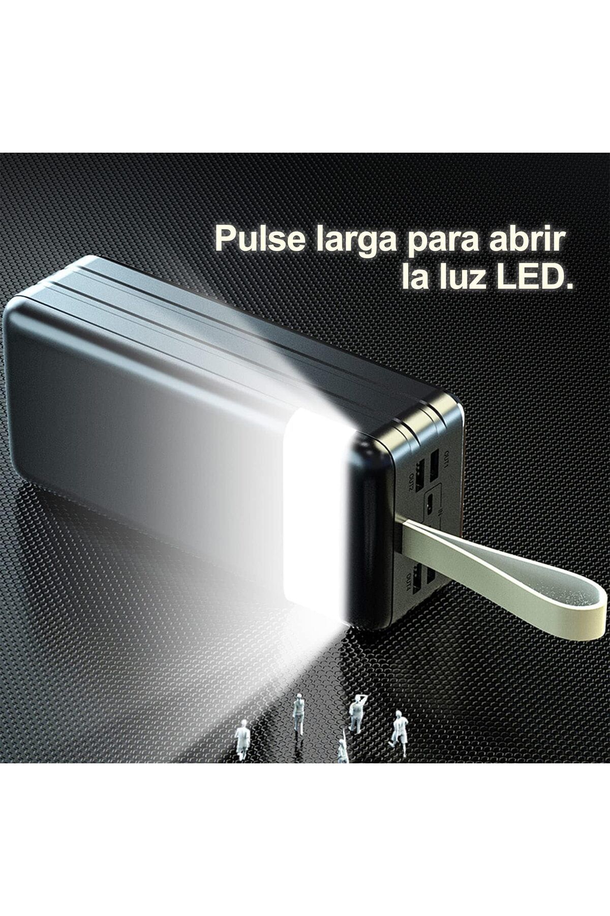 erorex-Power Bank Large Capacity 60000 Mah With Digital Display Mirror Reflective Portable Battery With 7