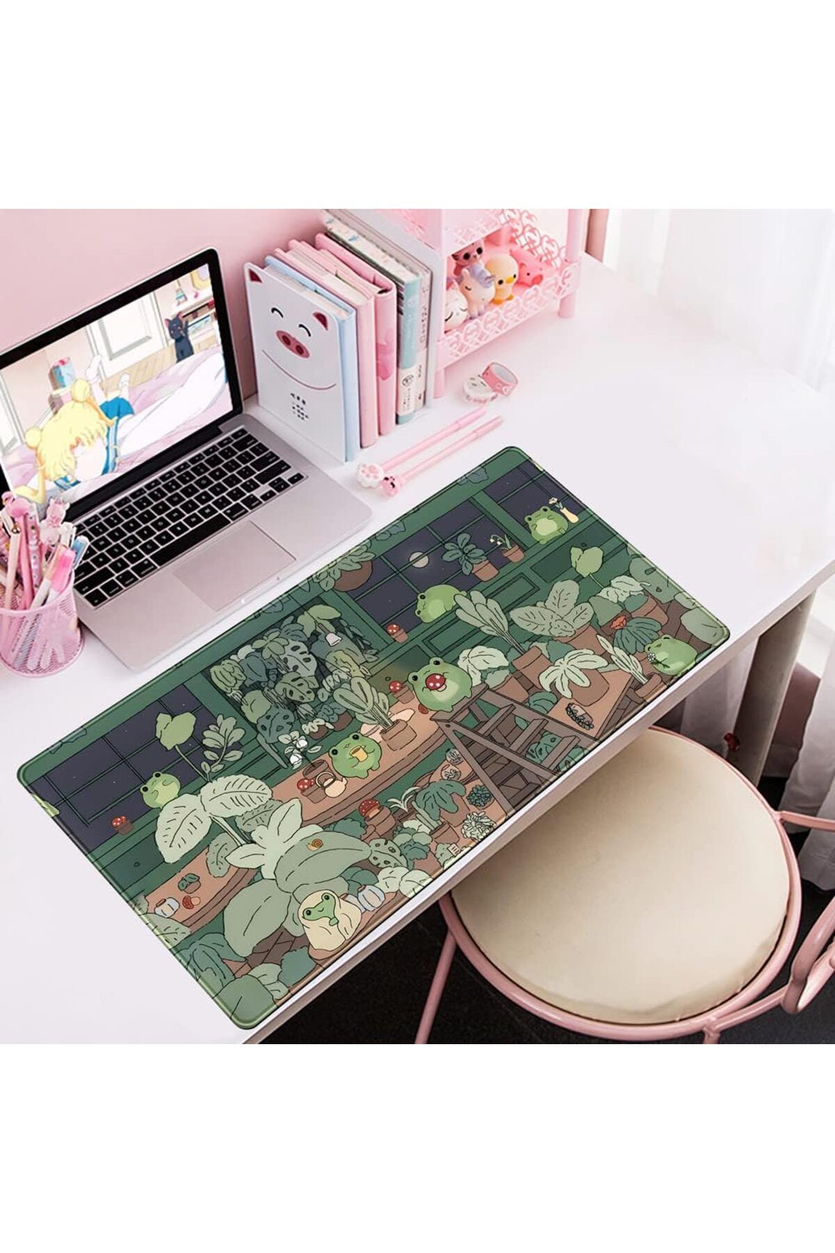 erorex-Frog Mouse Pad Desk Pad Green Desk Decor Mat Large Gaming Mouse Pad For Desk Computer Keyboard 5