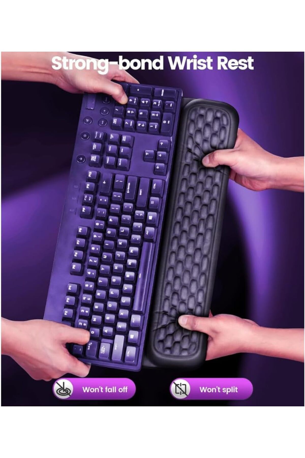 erorex-Keyboard Wrist Rest With Stickers Full Mechanical Keyboard Support Pad Desk Ergonomic Cushion For 3