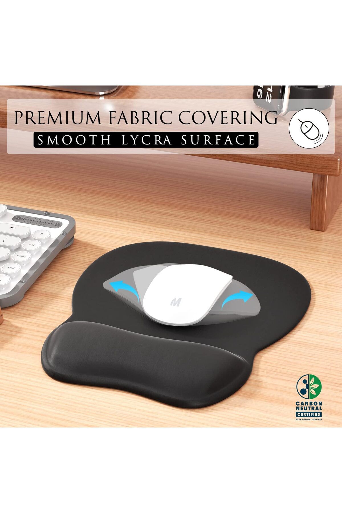 erorex-Ergonomic Mouse Pad With Gel Wrist Rest Comfortable Mousepad With Smooth Wrist Support Surface And 2