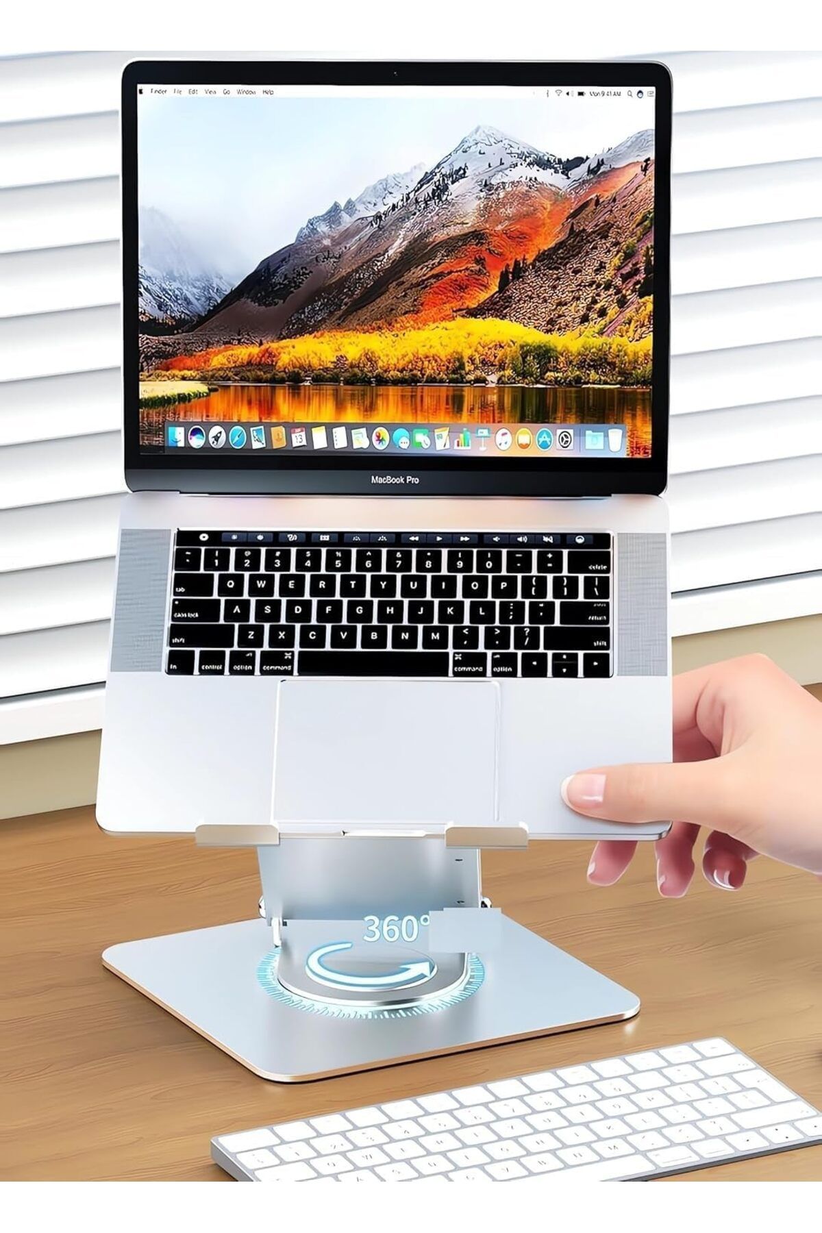 erorex-Adjustable Laptop Stand With 4 Usb Ports And 360° Rotation Computer Stand 360° Rotatable And 4
