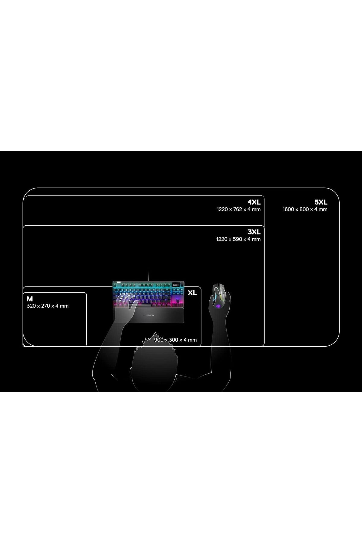 erorex-Qck Prism Cloth Gaming Mouse Pad 2 Zone Rgb Illumination Real Time Event Lighting Optimized For 4