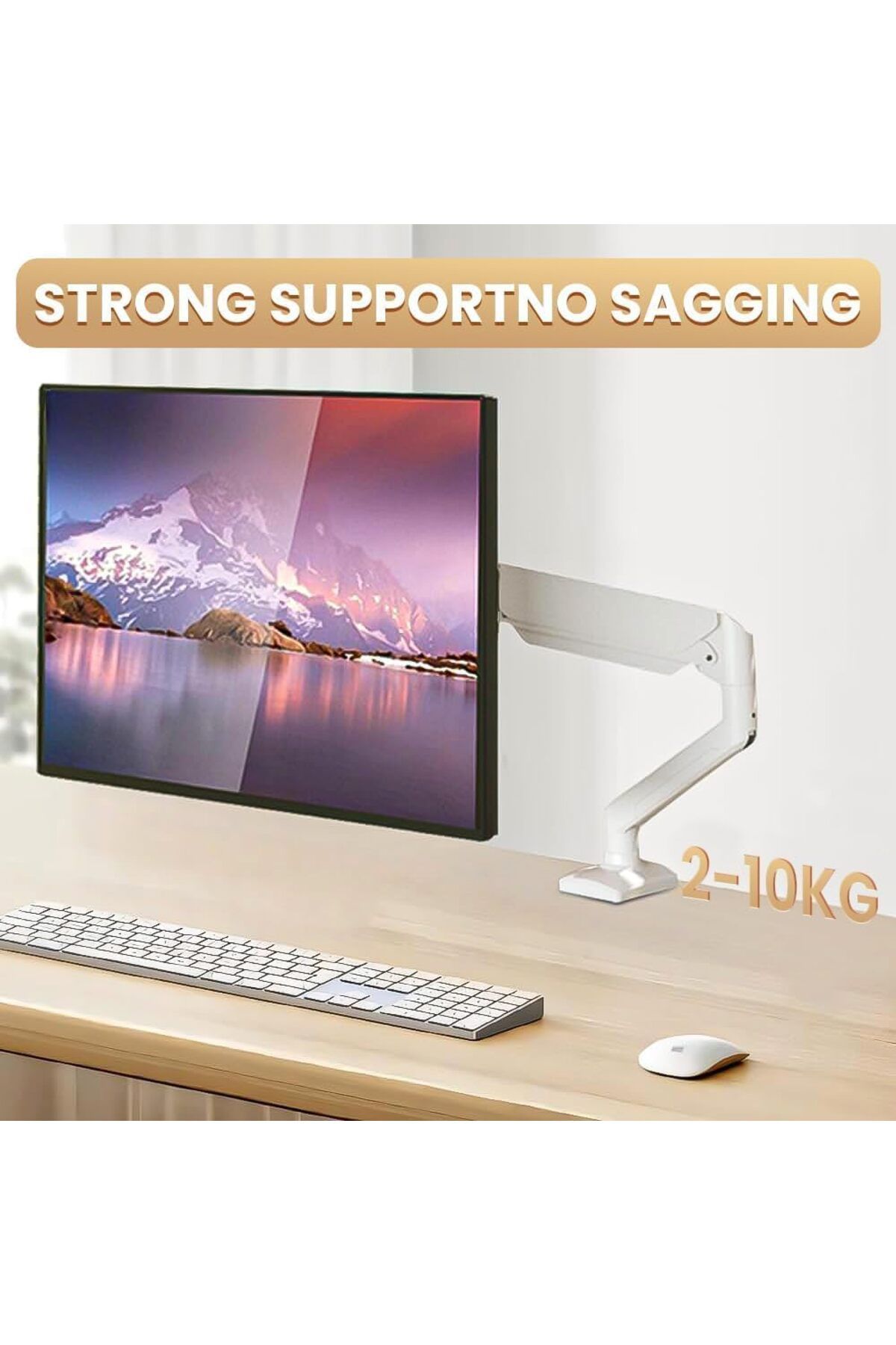 erorex-Single Monitor Arm Adjustable Ergonomic Single Monitor Mount Stand With Gas Spring For 13 To 32 5