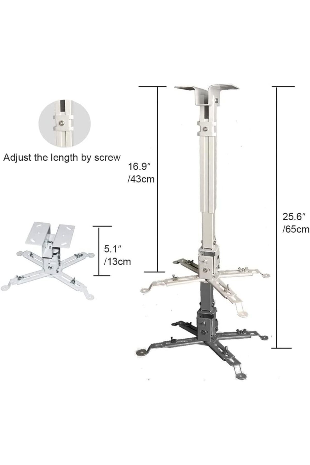 erorex-Universal Lcd Dlp Adjustable Projector Ceiling Mount Bracket Compatible With Epson Benq Optoma 2