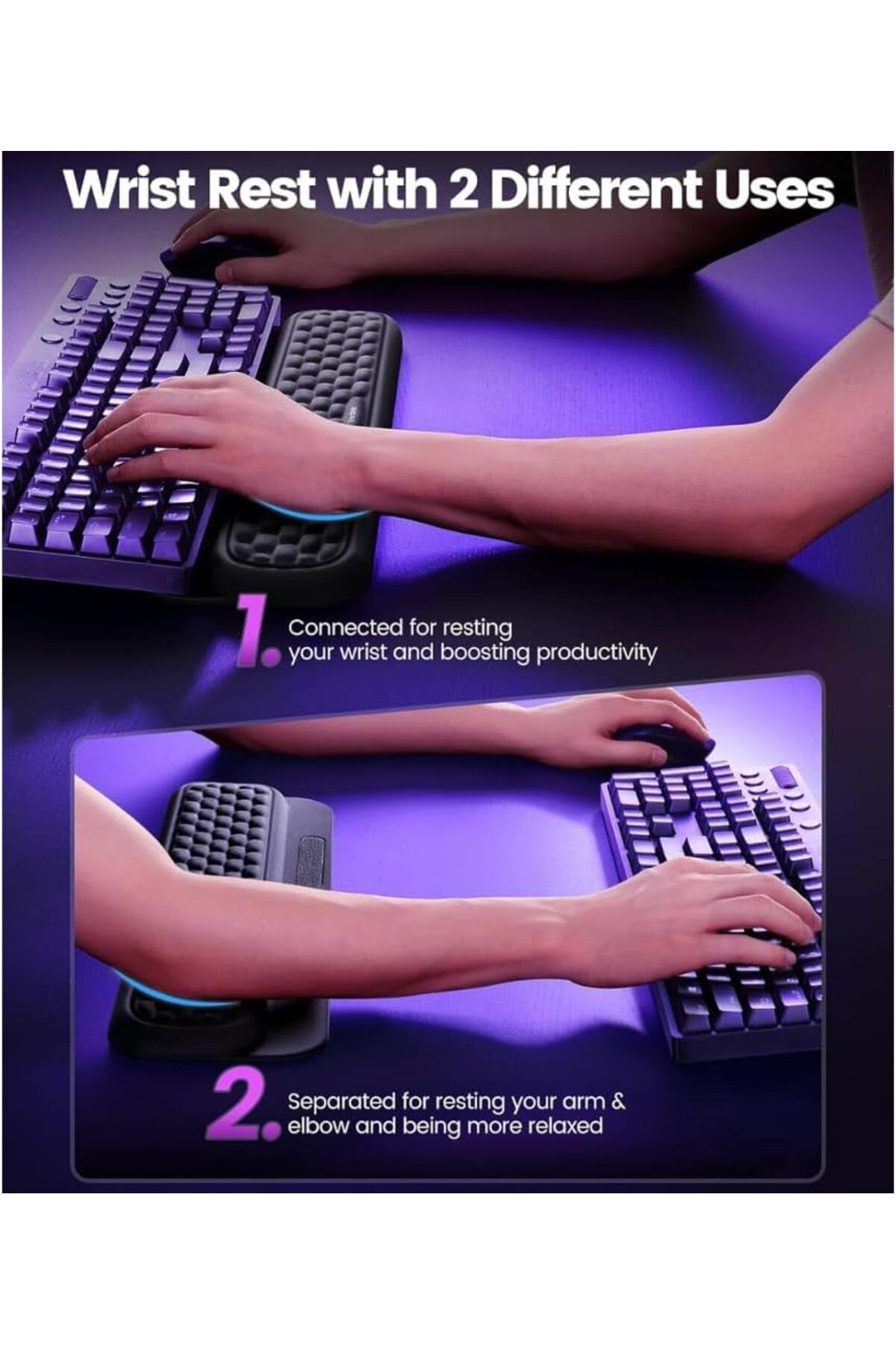 erorex-Keyboard Wrist Rest With Stickers Full Mechanical Keyboard Support Pad Desk Ergonomic Cushion For 2
