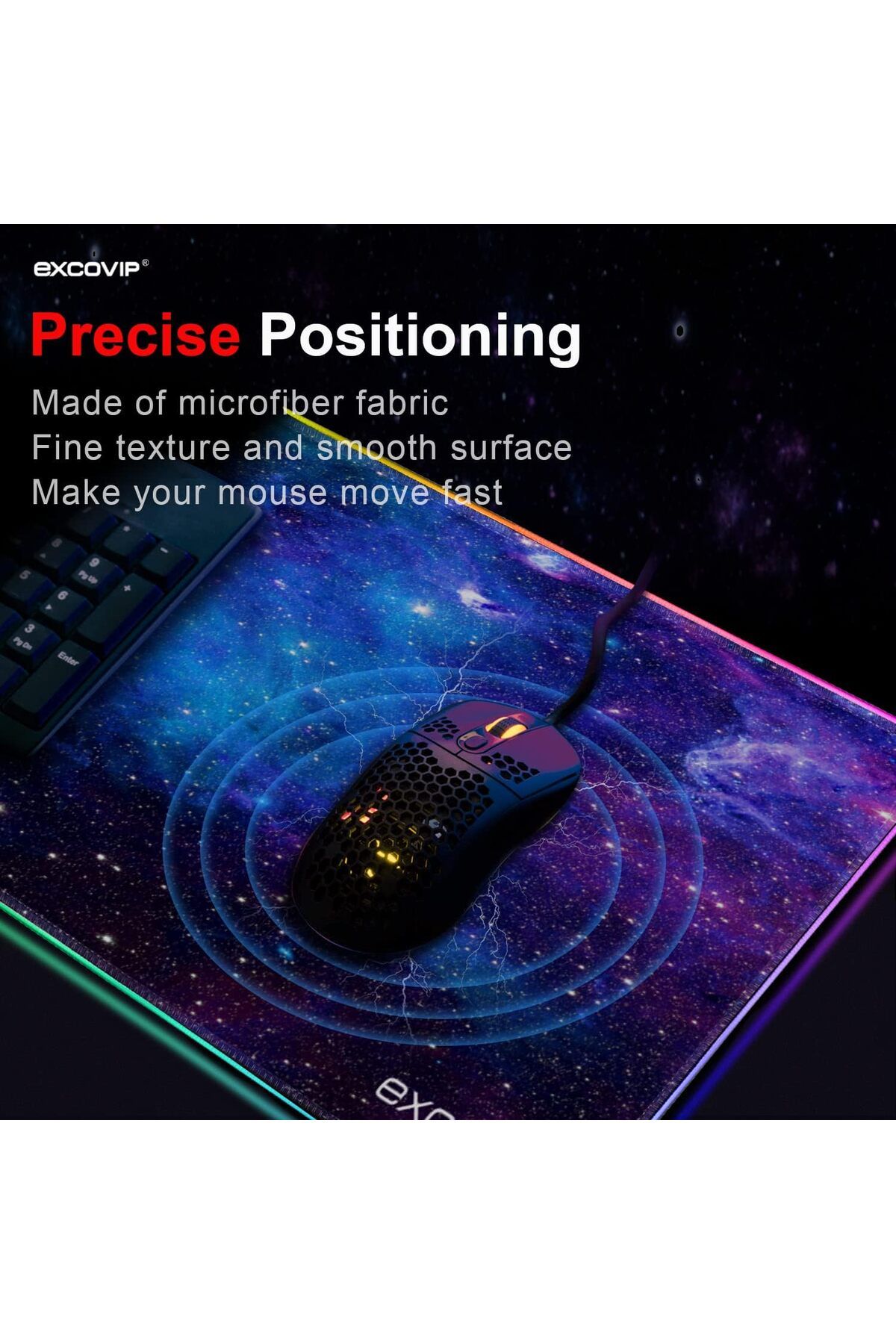 erorex-لوحة ماوس ألعاب RGB مزودة بـ 14 وضعًا، قابلة للتمديد، وطاولة كبيرة، ولوحة ماوس LED لأجهزة الكمبيوتر الشخصية وأجهزة Macbook 5