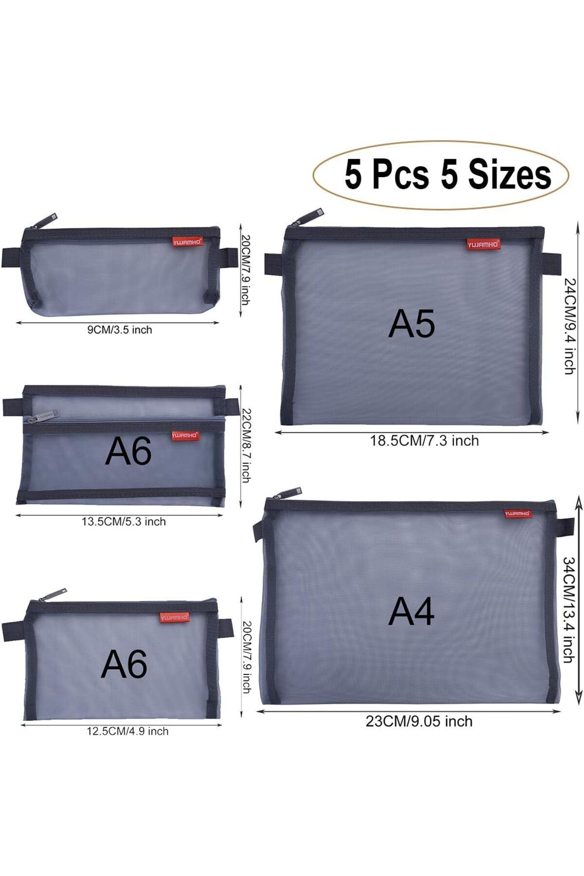 erorex-Mesh Zip Pouch Zippered Wallet Pencil Case Comestic Tool Bags Pockets Lightweight File Folders For 2