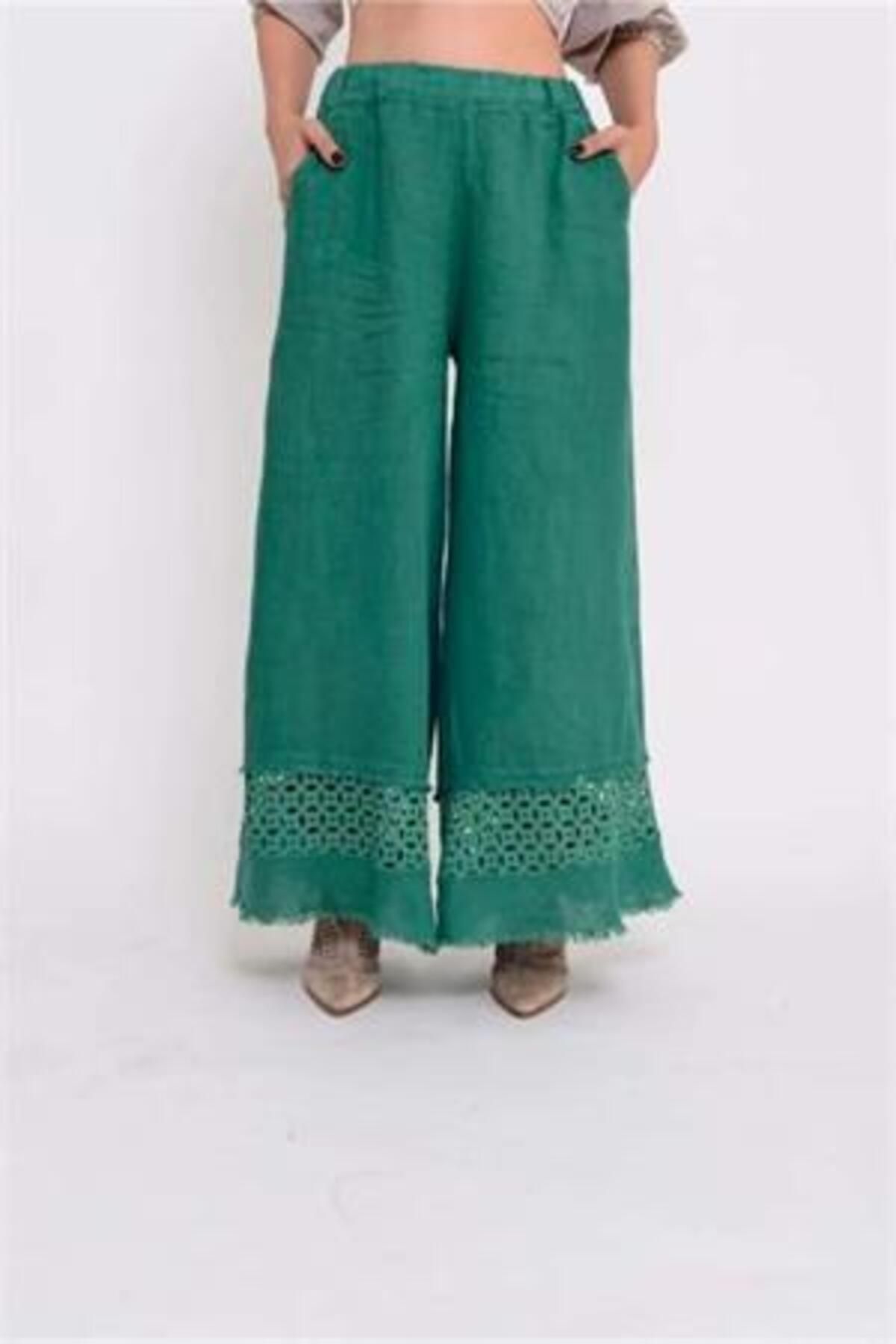 EREN STYLE İTALYAN FİSTO DETAYLI KETEN PANTOLON