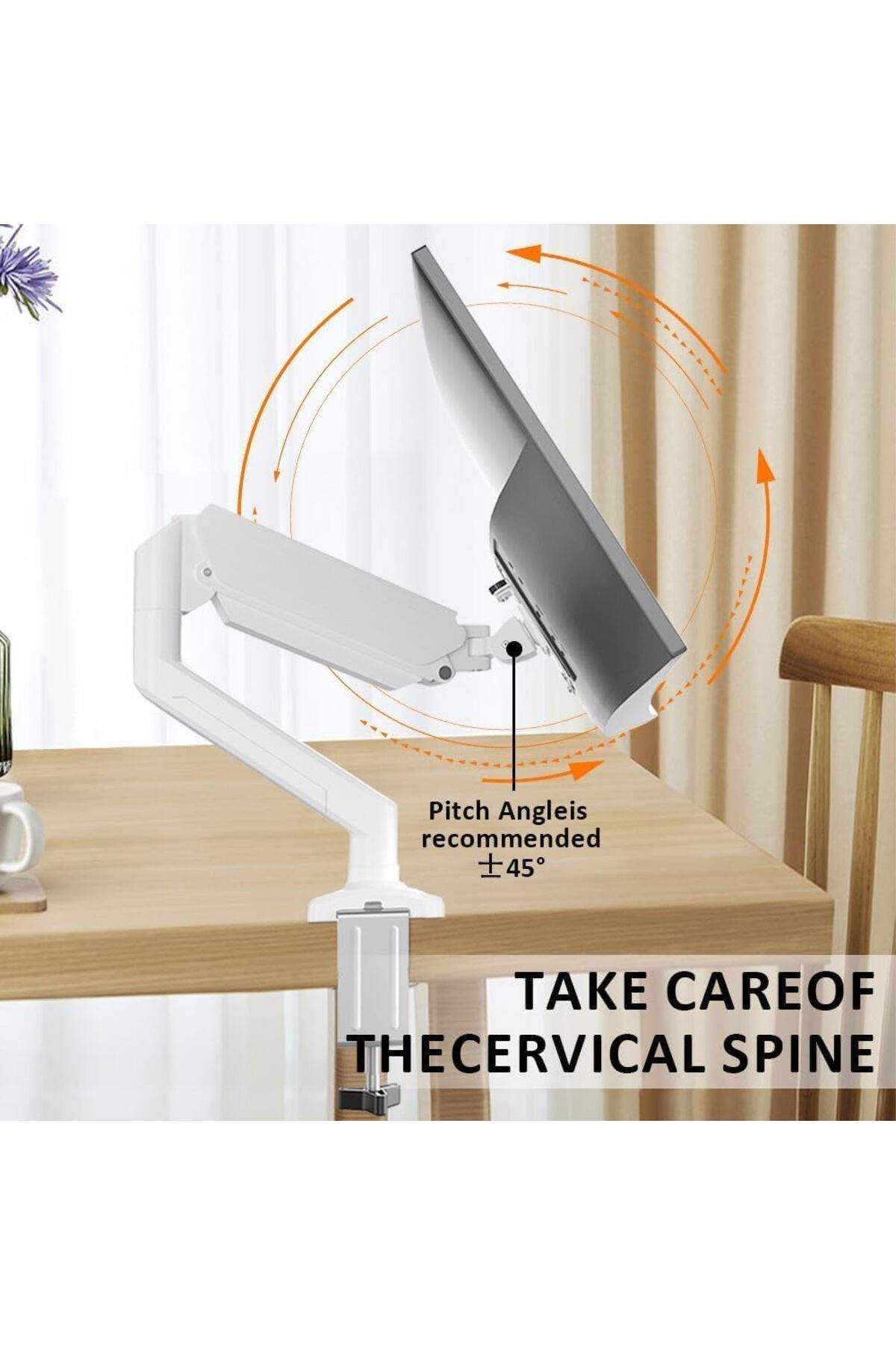 erorex-Single Monitor Arm Adjustable Ergonomic Single Monitor Mount Stand With Gas Spring For 13 To 32 6