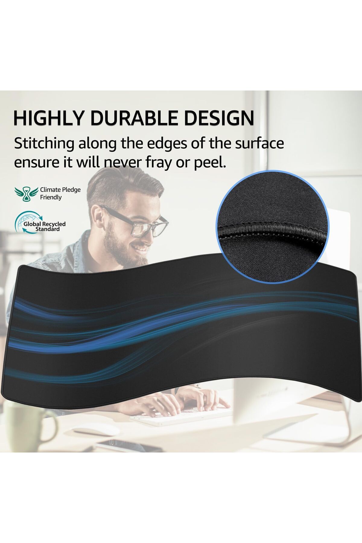 erorex-Large Gaming Mouse Pad With Superior Micro Weave Cloth Extended Desk Mousepad With Stitched Edges 3