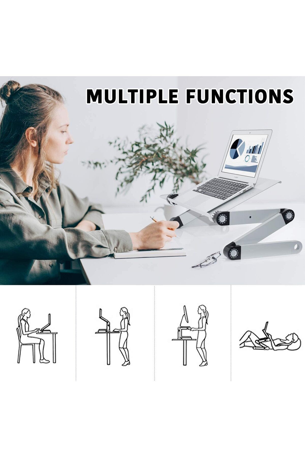 erorex-Laptop Table Ergonomically Designed Laptop Stand Table With Portable Mouse Base Aluminum With 6