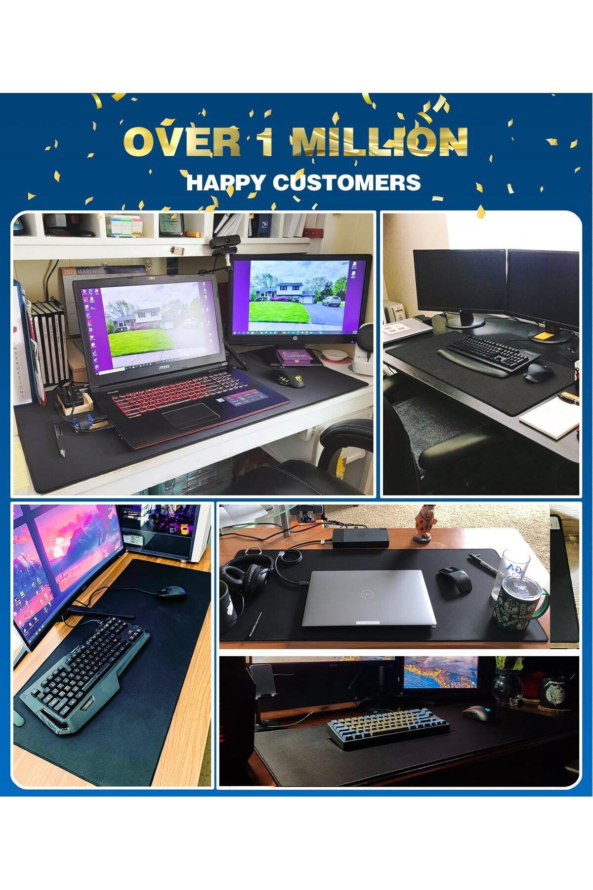 erorex-Large Gaming Mouse Pad With Superior Micro Weave Cloth Extended Desk Mousepad With Stitched Edges 6