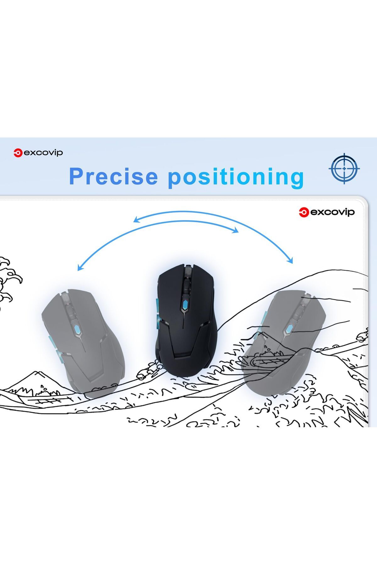 erorex-Large Gaming Mouse Pad Xl Japanese Wave Anti Skid Mousepad Large Keyboard Mouse Pad Desk Mat With 4