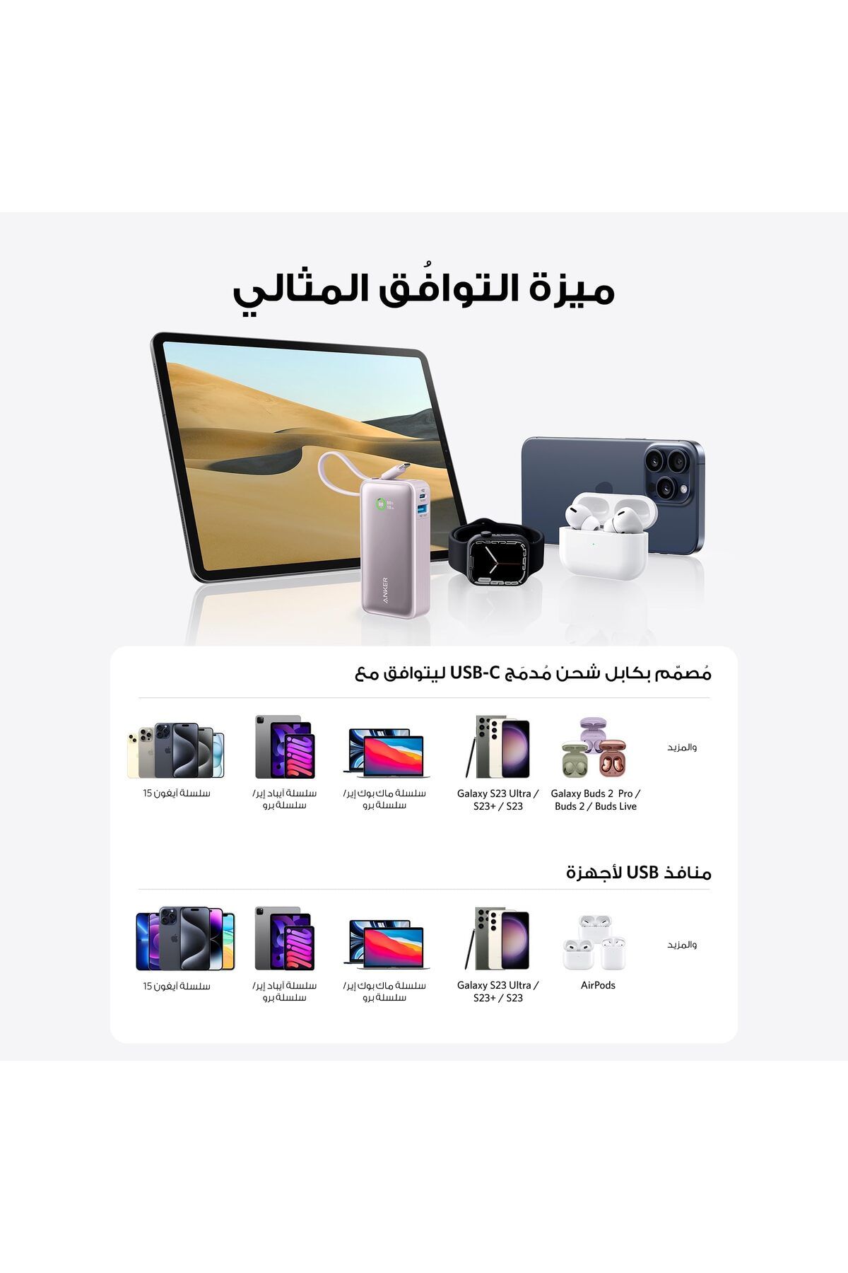 erorex-بنك طاقة نانو 10000 مللي أمبير/ساعة شاحن محمول مع كابل USB C مدمج ومخرج PD 30 وات مع منفذ USB C 1 5