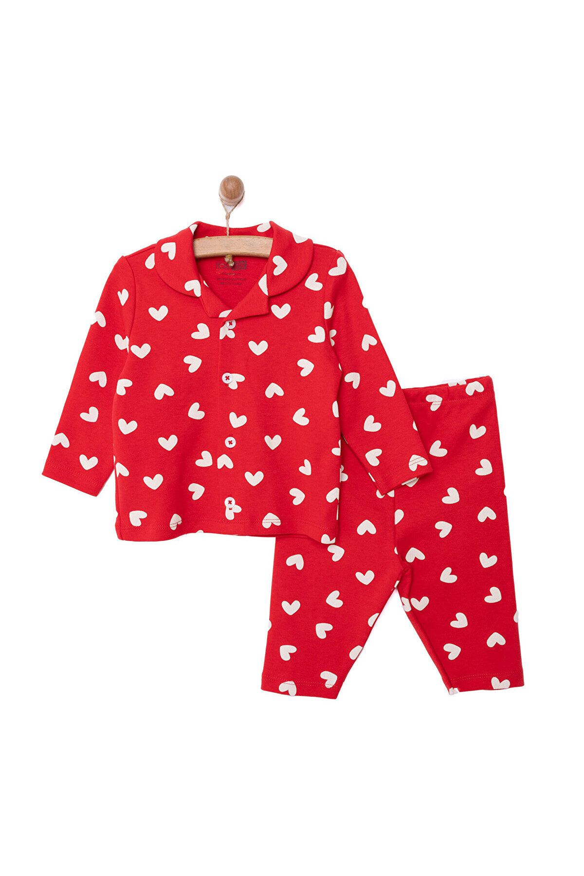 ست لباس خواب نوزاد دخترانه طرح قلب یقه پیراهن HelloBaby ebebek Hello Baby