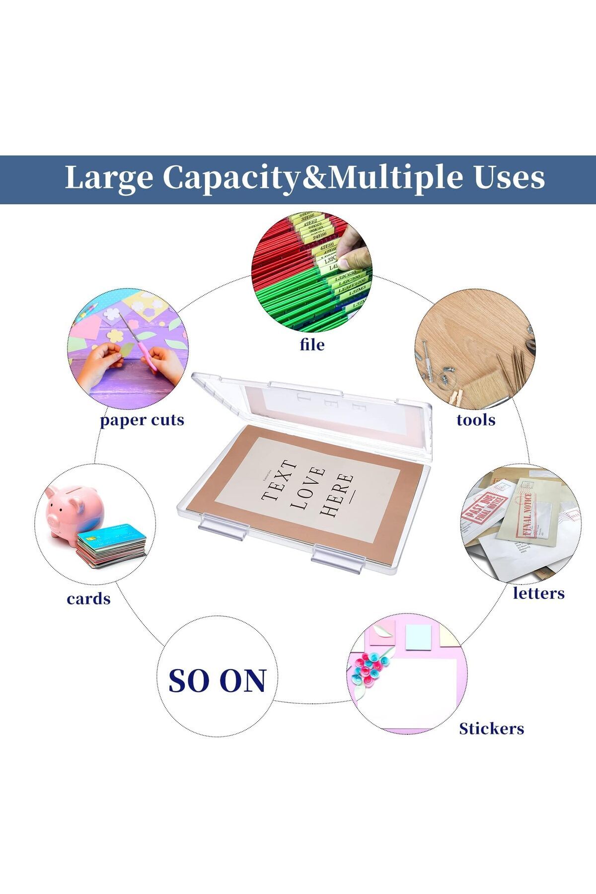 erorex-4 Pcs Portable Project Case Clear A4 File Box Transparent File Slim Cases Plastic Storage File 6