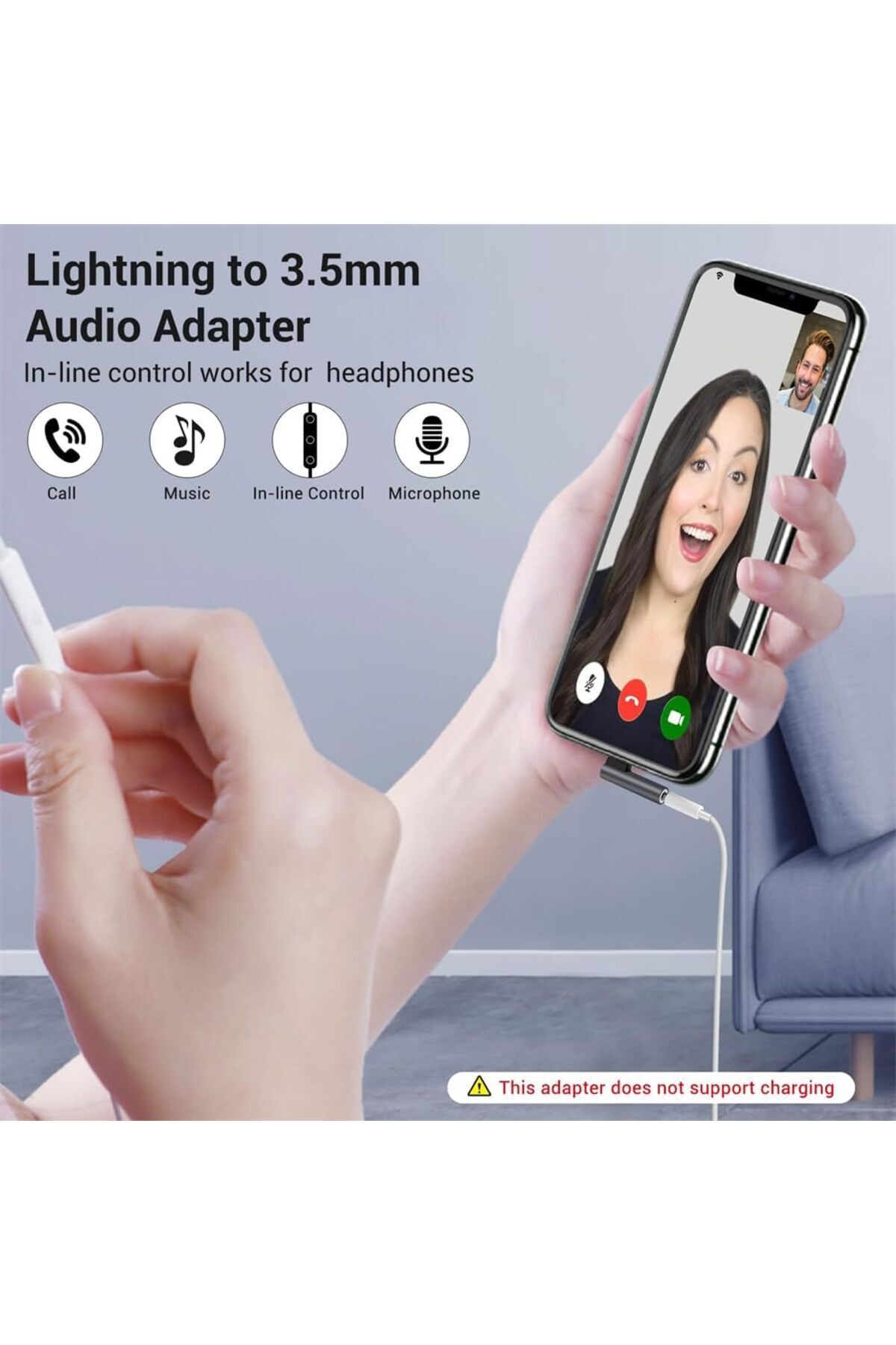erorex-محول صوت سماعة رأس 2 في 1 من USB C إلى Lightning مع شحن 60 وات لهاتف Iphone 15 Pro Max ذكر USB C 6