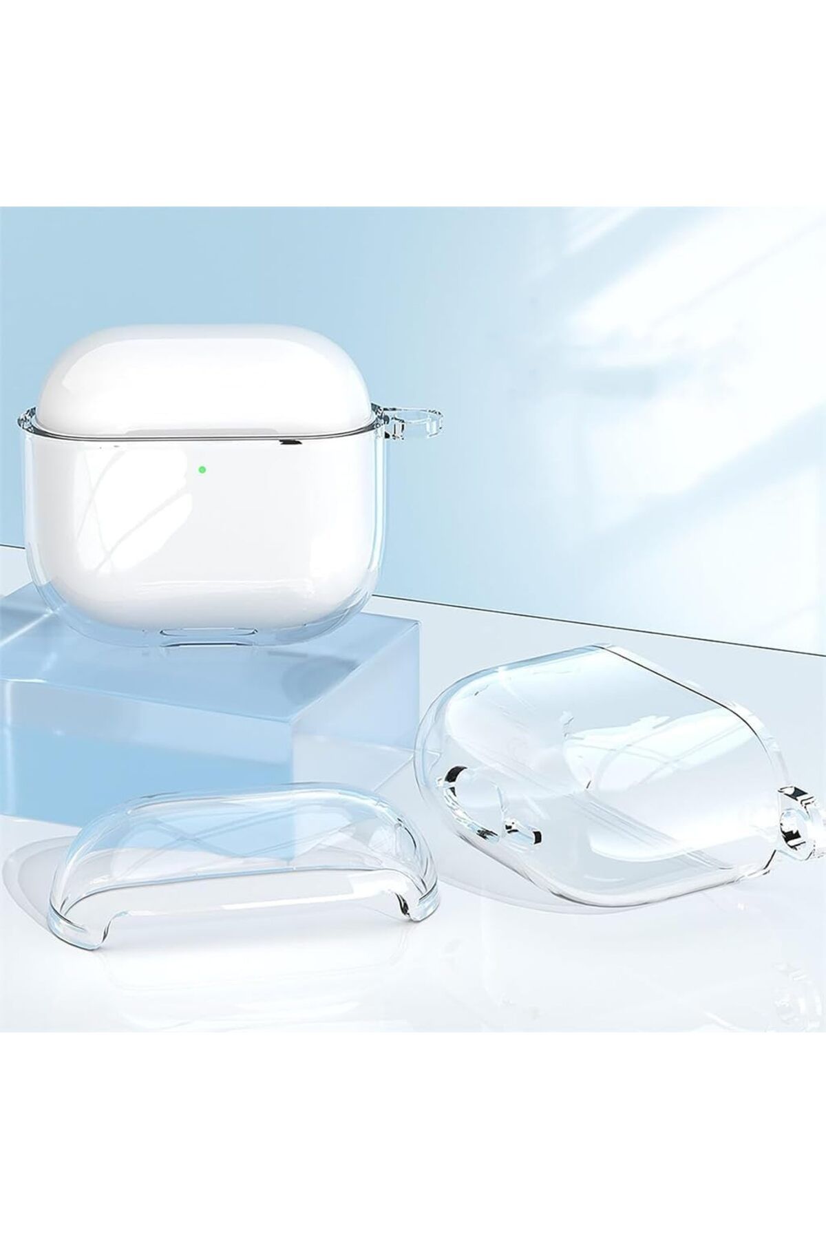 erorex-جراب متوافق مع جراب Samsung Galaxy Bud 3 Pro Buds3 جراب غطاء مشبك قفل شفاف مع سلسلة مفاتيح 4