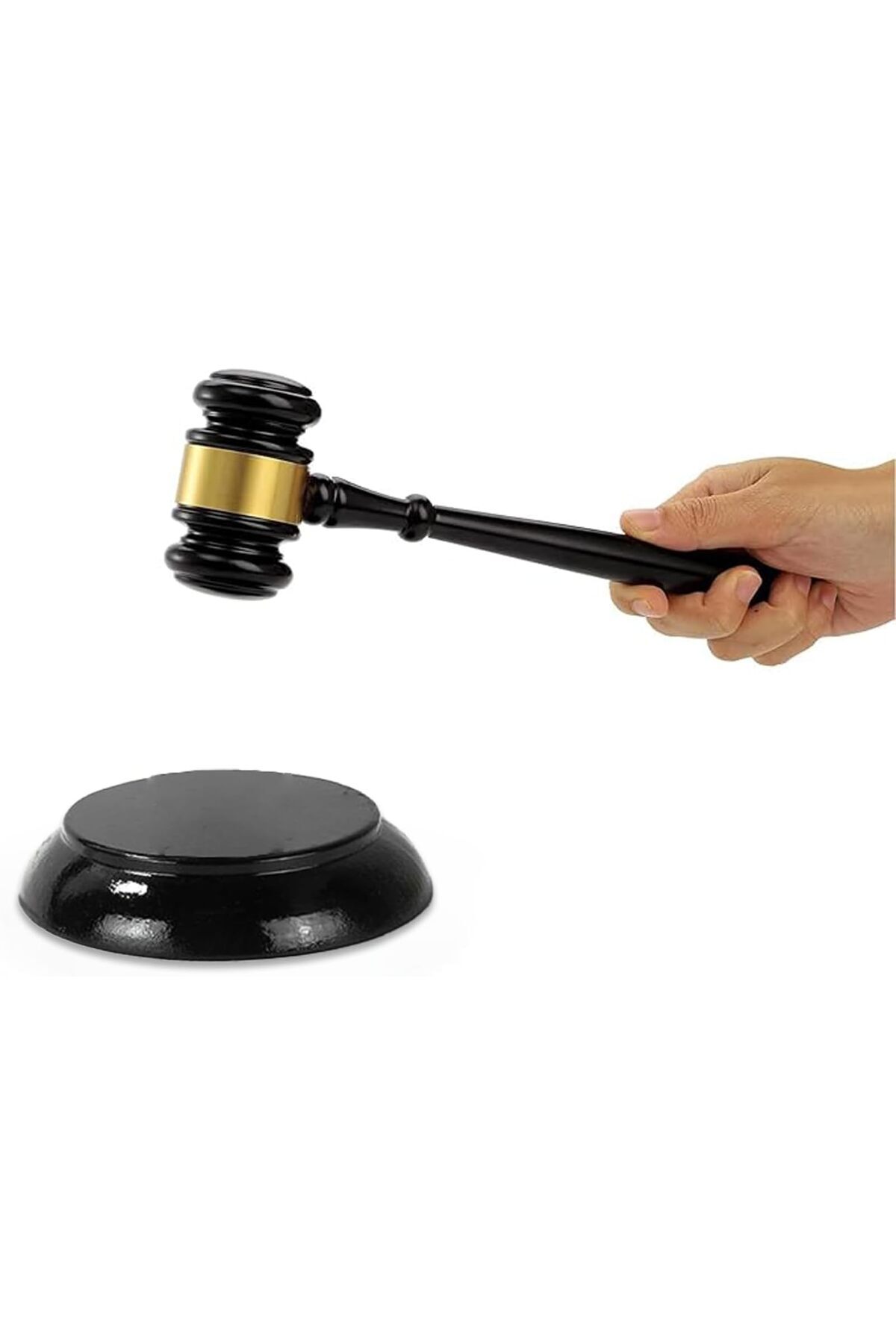erorex-Wooden Gavel And Sound Block Set Handcrafted Wood Gavel With Round Hammer Sound Block For Judge 1