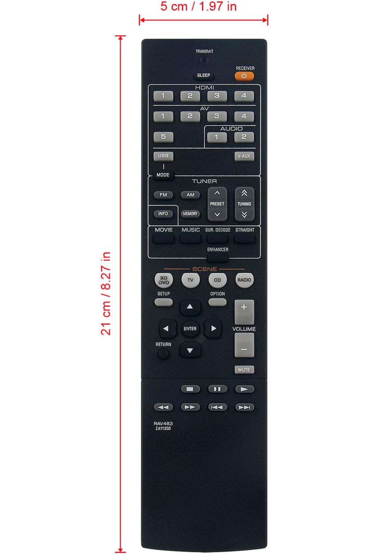 erorex-Replaced Rav491 Zf30320 Remote Control Compatible Withyamaha Home Audio Receiver Rx V375F Rx V375H 6