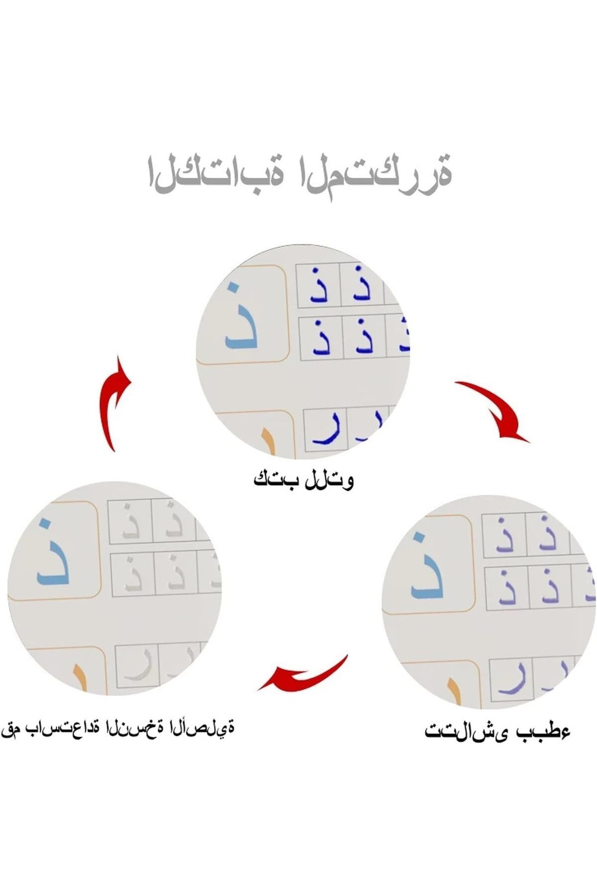 erorex-مجموعة تدريب تتبع خط اليد القابلة لإعادة الاستخدام من أرابيك ماجيك تتضمن قلمًا سهل الإمساك وإعادة تعبئة 4 كتب A5 2
