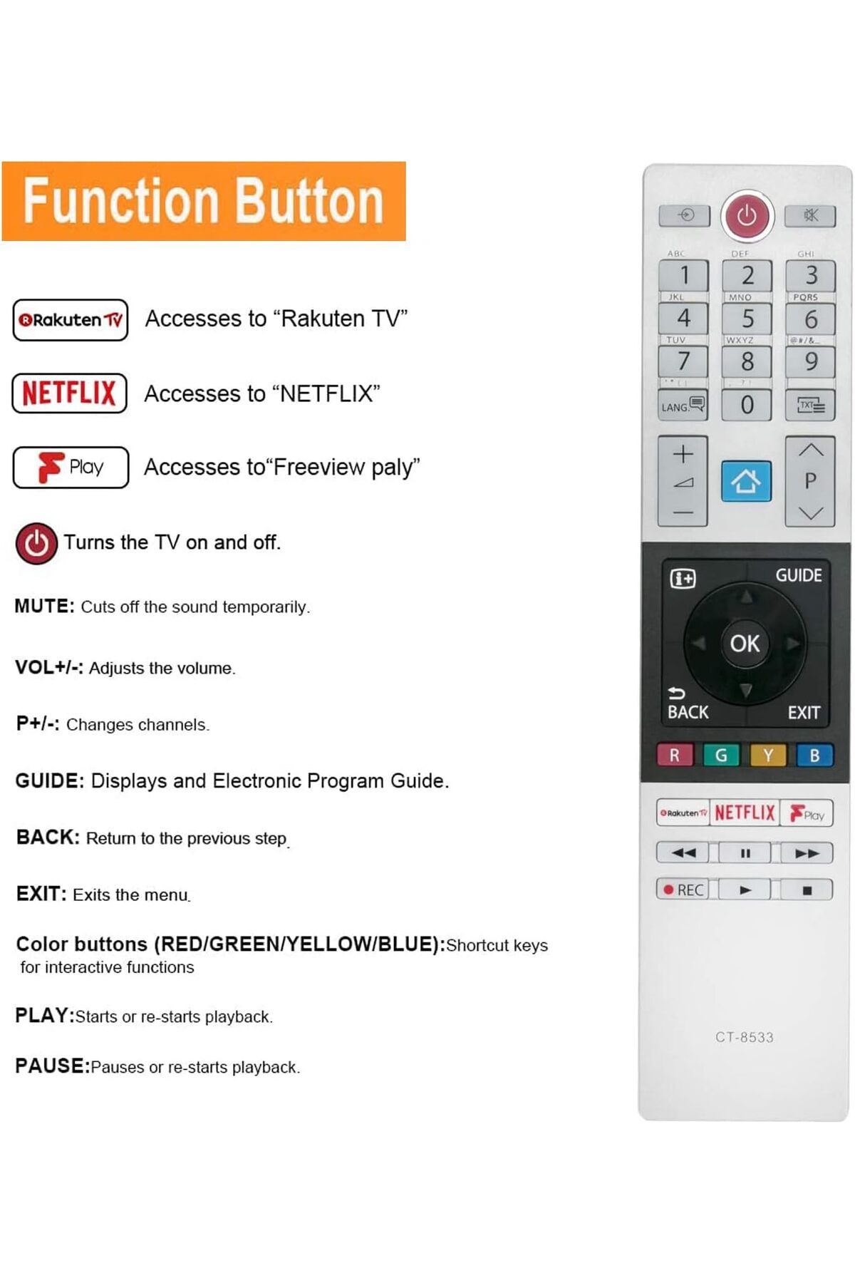 erorex-Rc45160 Replaced Voice Remote Control Applicable For Panasonic 2K Android Tv Ct 8563 Ct 8562 Ct 3