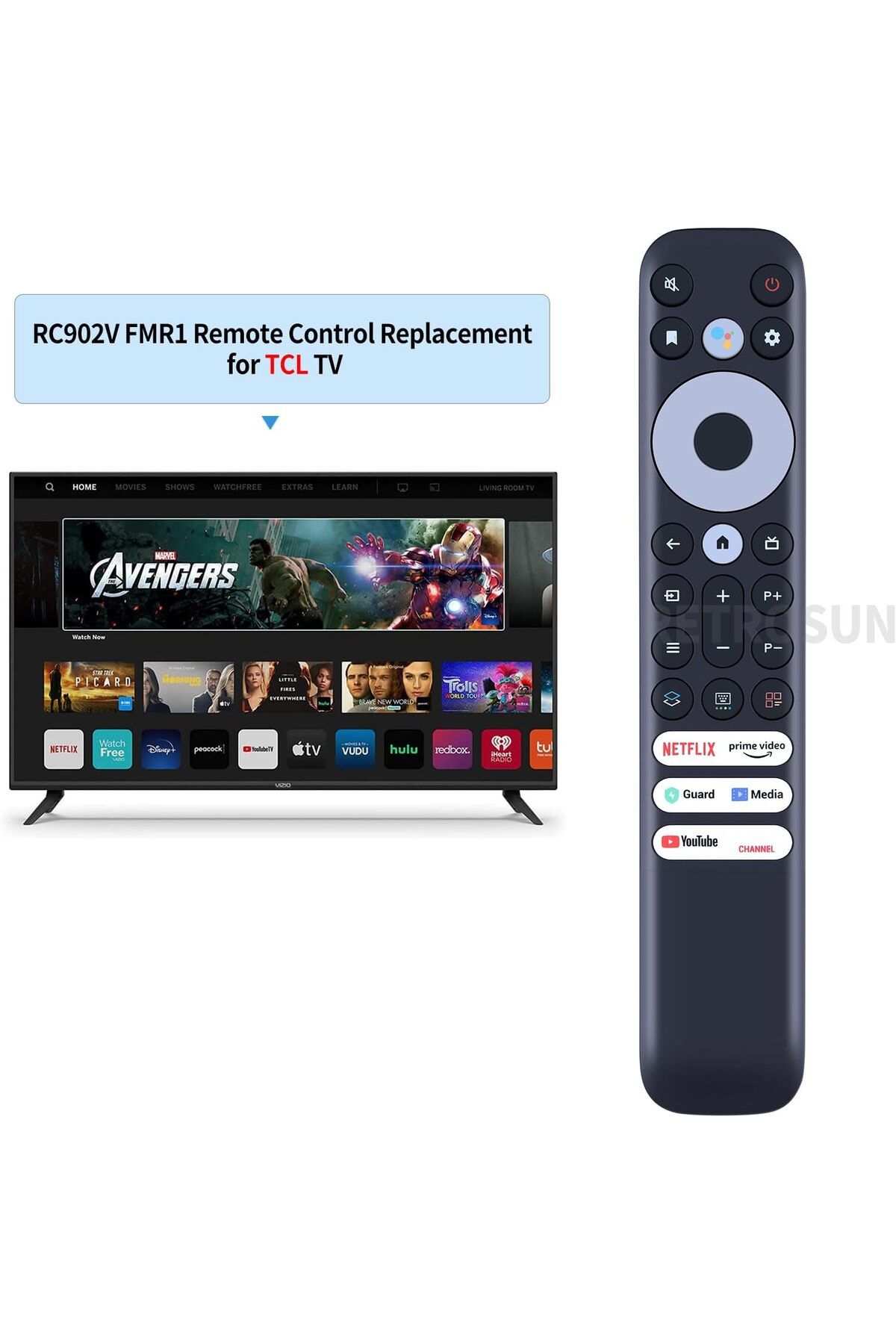 erorex-Gcbltv65Ai C1 Replacement Remote Commander Fit For Changhong Smart Uhd Tv Uhd65F6000 Uhd55F6000 2