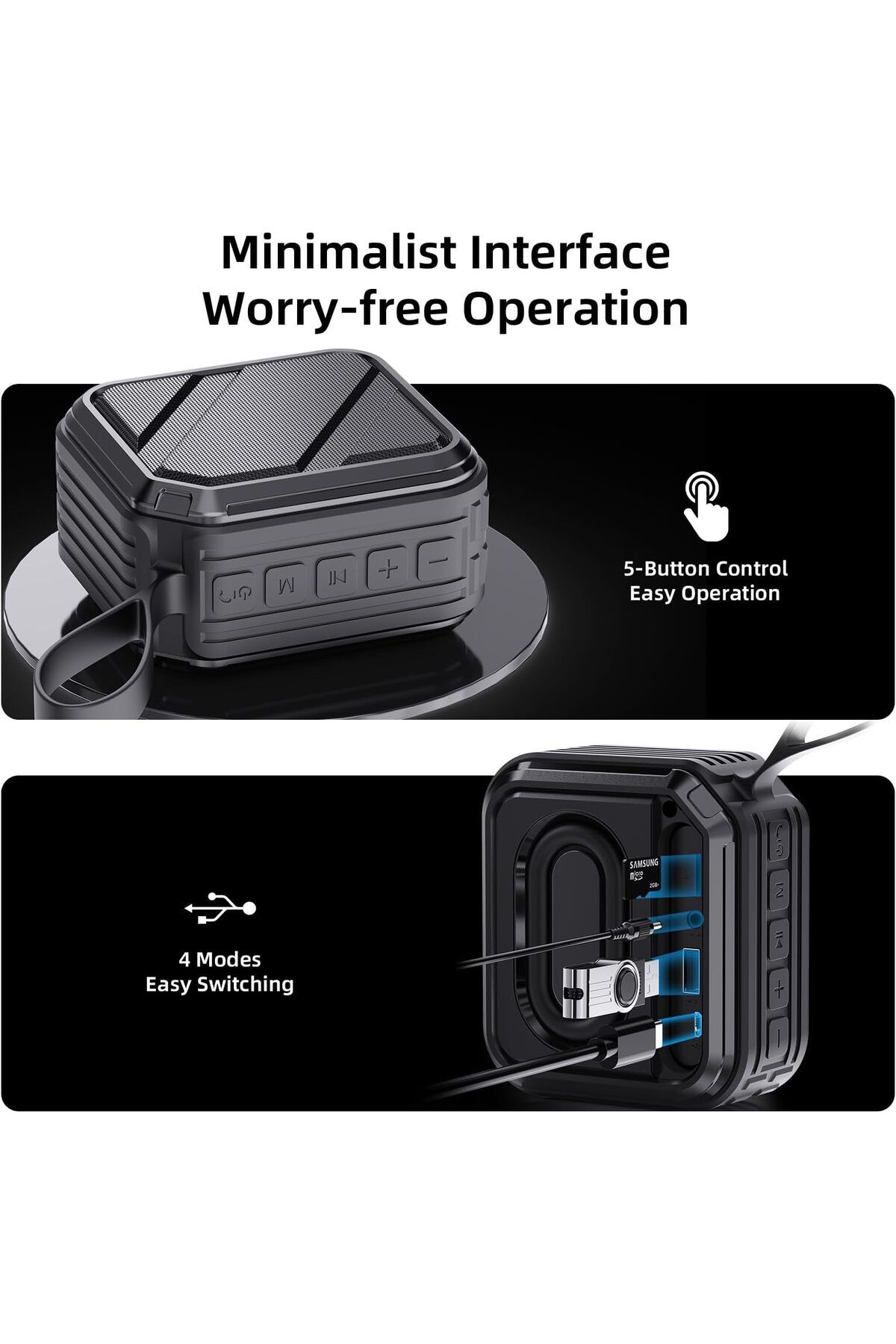 erorex-Bluetooth Speaker Wireless Speaker With Bluetooth 5.3 True Stereo Pairing 24 Hour Battery Life 2