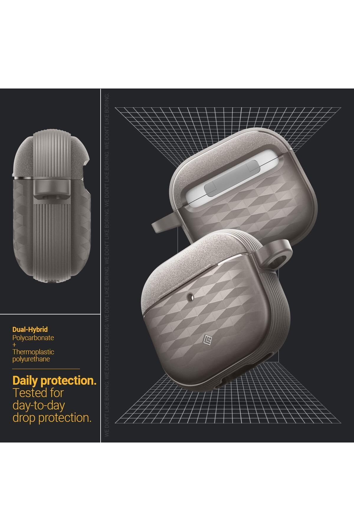 erorex-غطاء حماية Vault For Airpods Pro 2 2023 2022 USB C Lightning الجيل الثاني مع حلقة تثبيت غير لامعة 5