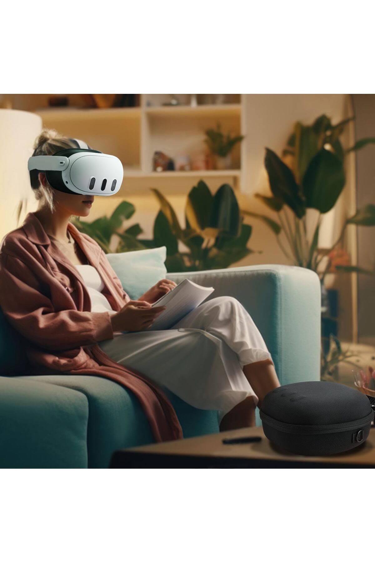 erorex-حقيبة حمل صلبة لجهاز Meta Oculus Quest 3 المتوافق مع سماعة الواقع الافتراضي الرسمية مع حزام Elite و 7