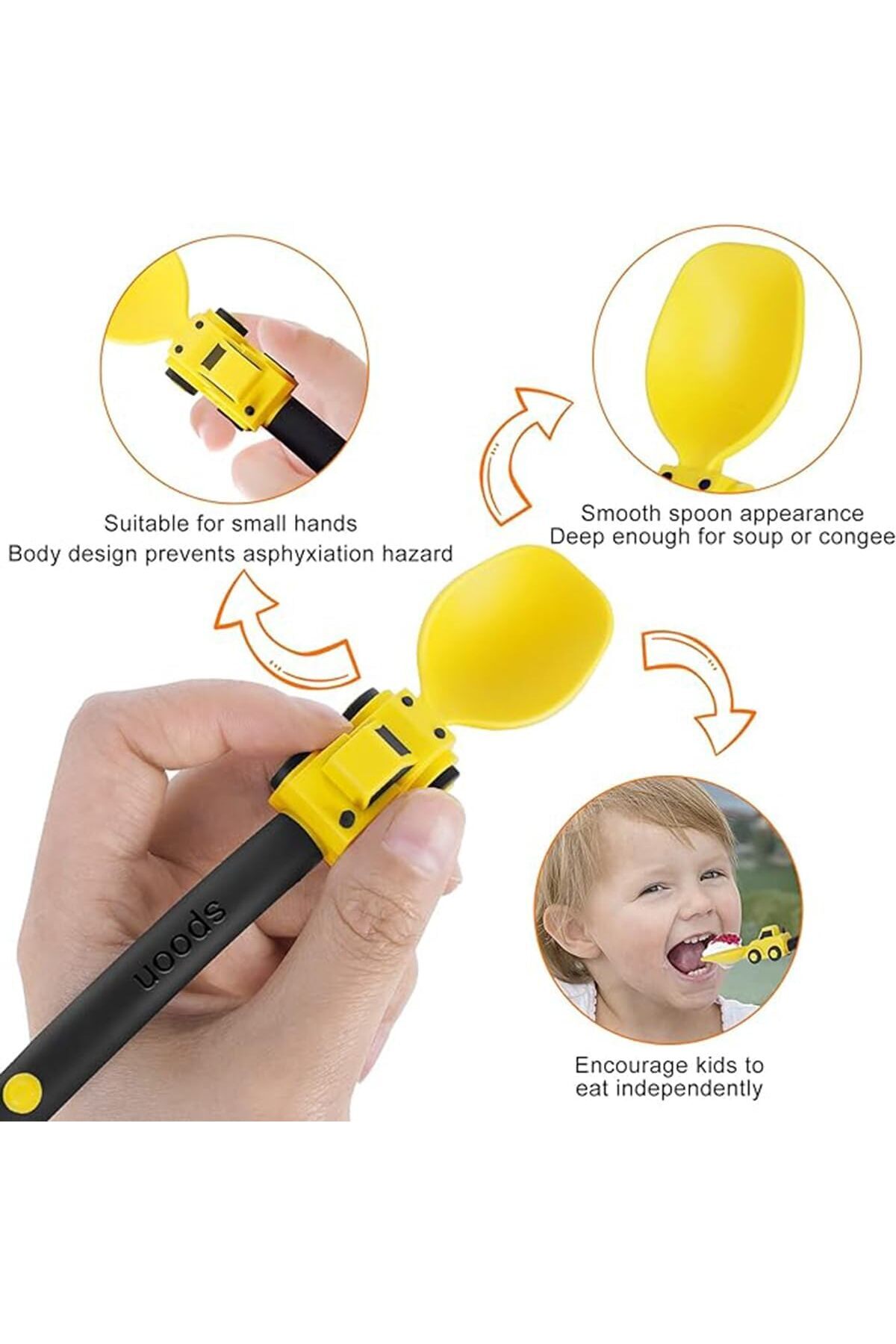 COOYA-Portable Toddler Utensils Set, Toddler Forks and Spoons, Yellow Fork & Orang Knife 4