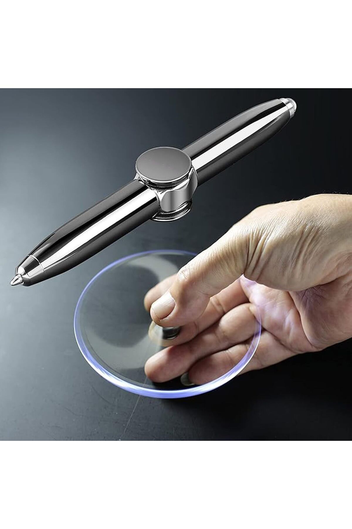 erorex-قلم حبر جاف دوار مزود بإضاءة LED، قلم متعدد الوظائف يساعد على تقليل التوتر والتفكير 4