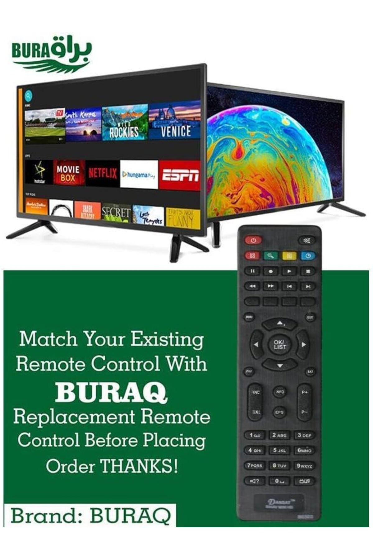 erorex-Atc Smart Tv Remote Replacement Remote Control Compatible For Atc Smart Lcd Led Tvs With Google 3