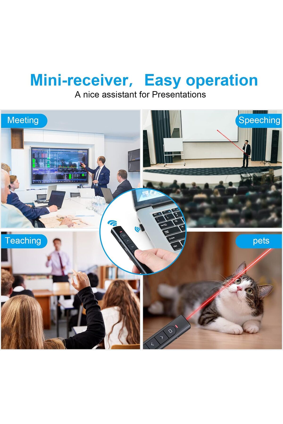 erorex-Wireless Presenter Remote Presentation Clicker With Hyperlink And Volume Remote Control Powerpoint 6