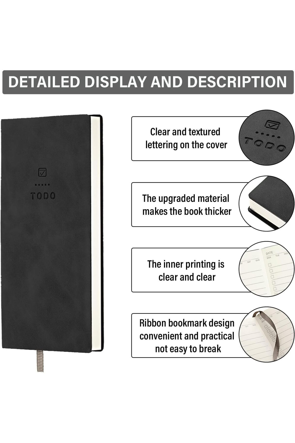 erorex-To Do List Notebook 2 Pcs 196 Pages Soft Leather Pocket To Do List Notepad Checklist For Daily 3