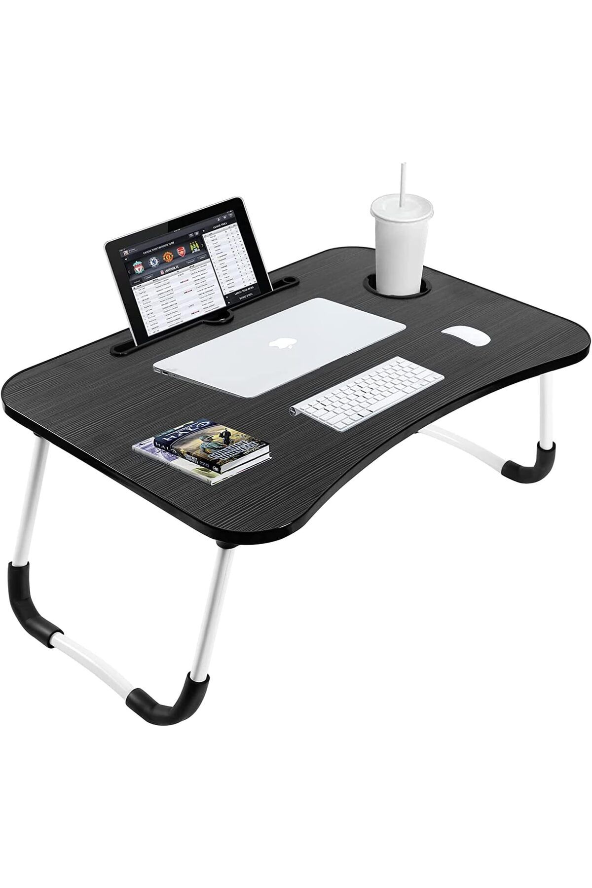 erorex-Portable Folding Laptop Desk For Bed With Ipad And Cup Holder Adjustable Lap Tray Notebook Stand 1