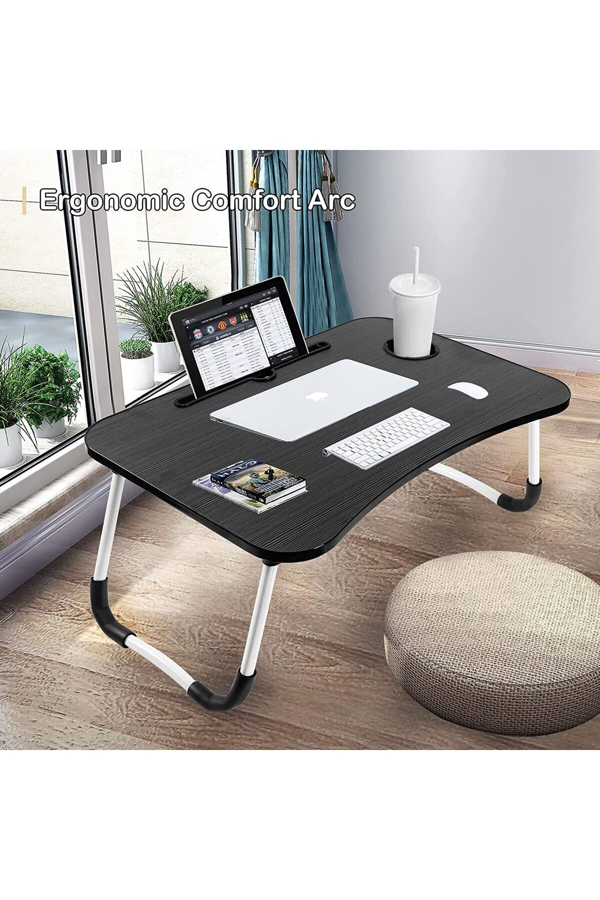 erorex-Portable Folding Laptop Desk For Bed With Ipad And Cup Holder Adjustable Lap Tray Notebook Stand 6