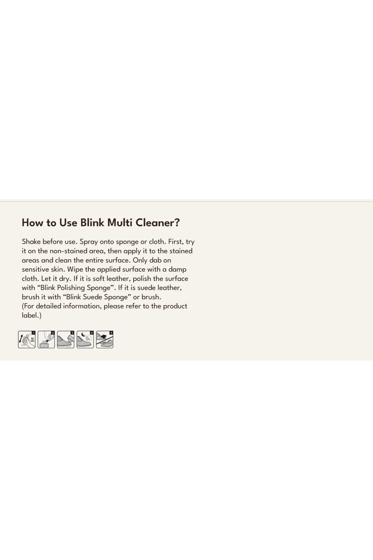 Blink-BLINK Multi Cleaner – Shoe, leather, fabric cleaning foam - 125 ml 3