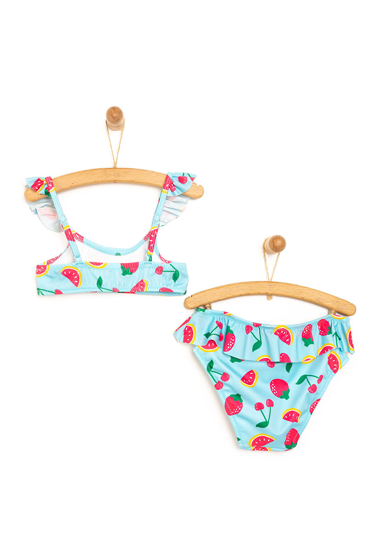 ebebek Hello Baby HelloBaby Fırfırlı Meyve Desenli Bikini Takımı Kız Bebek fotoğrafı 2 (önizleme)