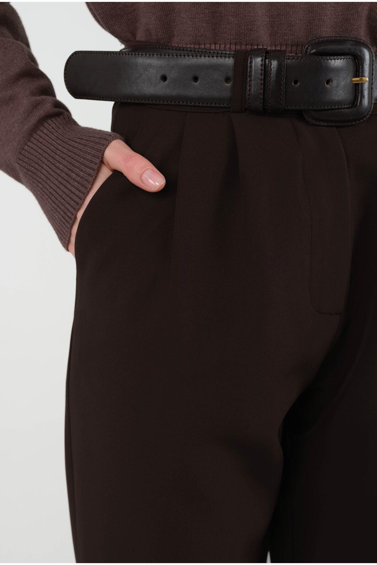 HEQA-Pants - Front Pleated, Bitter Brown Tone 5