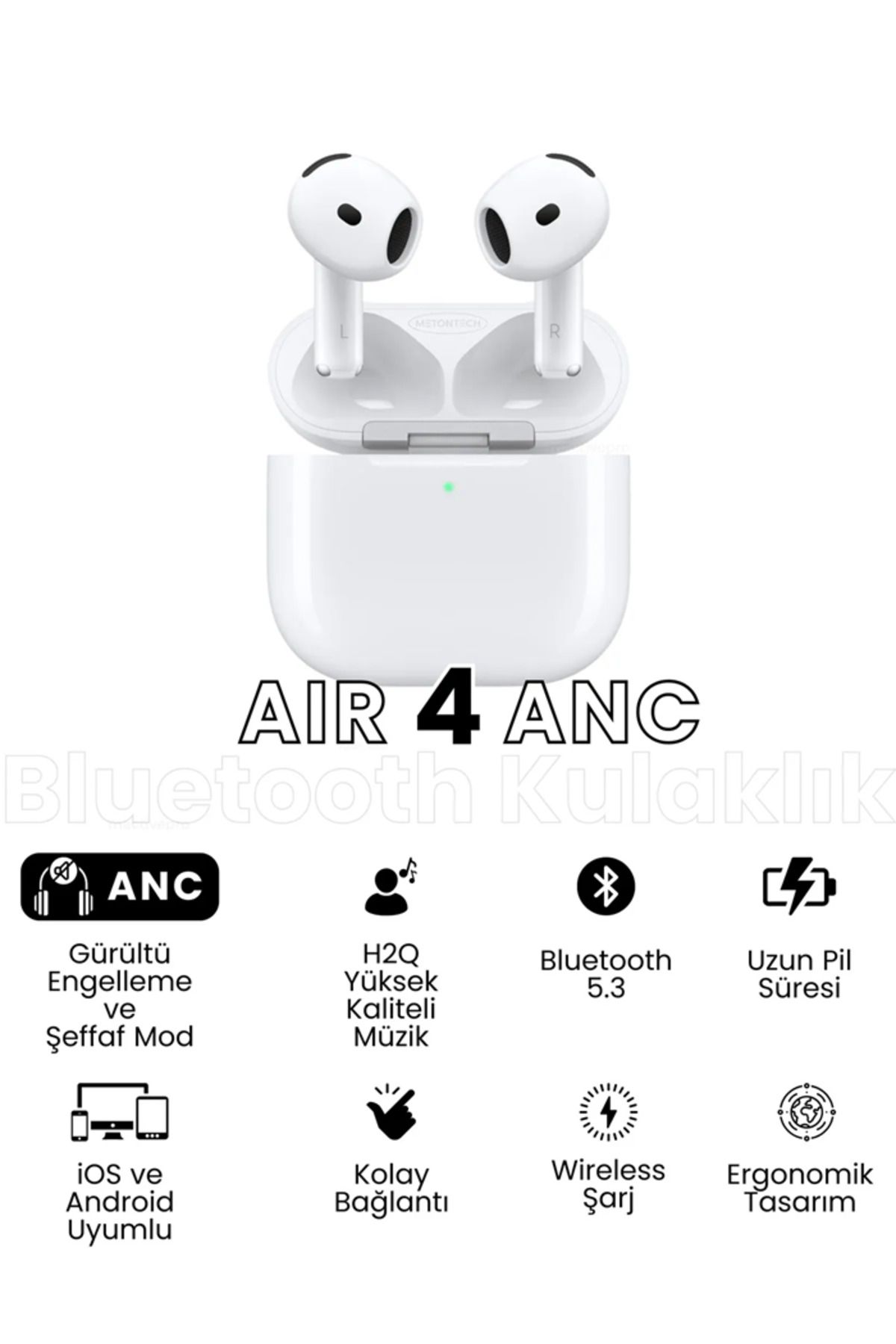 Rabee AİR 4 ANC GÜRÜLTÜ ENGELLEYİCİ BLUETOOTH KULAKLIK İOS & ANDROİD UYUMLU 2025 SERİ