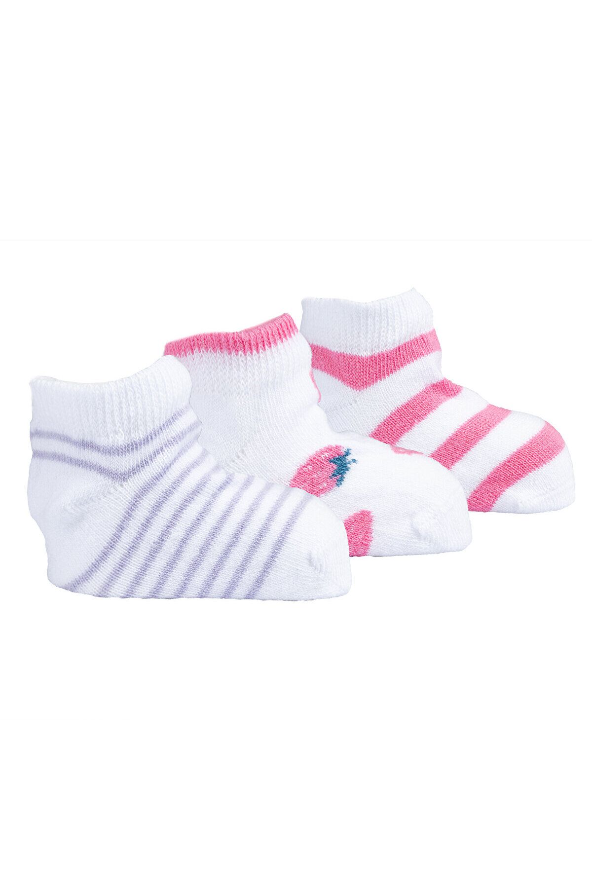 جوراب 3 تکه مچ پا با طرح توت فرنگی HelloBaby برای دختر بچه ebebek Hello Baby